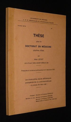 Les cholecystites aiguës alithiasiques postopératoires ou post-traumatiques : à propos de deux cas