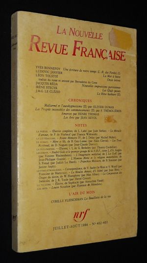 La Nouvelle Revue Française (n°402-403, juillet - août 1986)