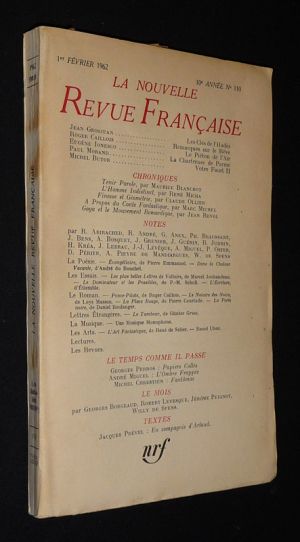 La Nouvelle Revue Française (10e année - n°110, 1er février 1962)