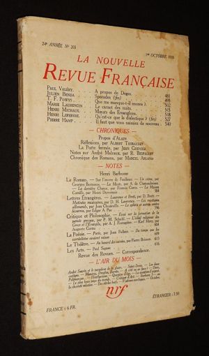 La Nouvelle Revue Française (24e année - n°265, 1er octobre 1935)