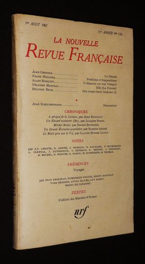 La Nouvelle Revue Française (15e année - n°176, 1er août 1967)