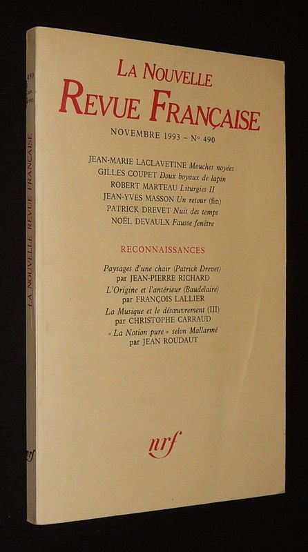 La Nouvelle Revue Française (n°490, novembre 1993)