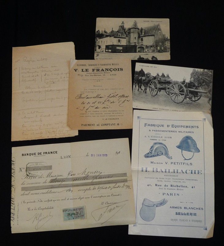 Lot de documents et correspondance ayant appartenu à Yves Monier, Brigadier au 50e d'artillerie (datés de la guerre 1914-1918)