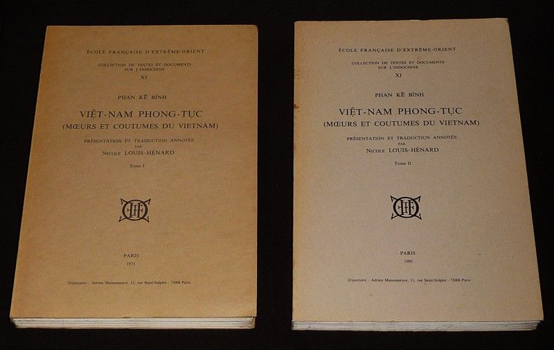 Viêt-Nam Phong-Tuc (Moeurs et coutumes du Vietnam), tomes 1 et 2 (2 volumes)