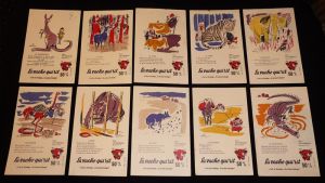 Lot de 10 buvards publicitaires "La Vache qui rit" série "Les animaux"