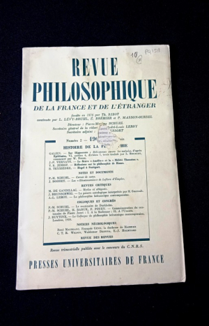 Revue philosophique de la France et de l'étranger, n°2 1960, 978