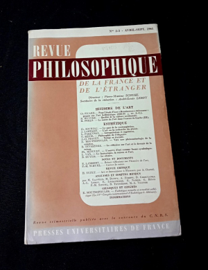 Revue philosophique de la France et de l'étranger, n°1 janvier-mars 1964, 993