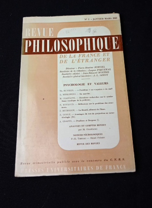 Revue philosophique de la France et de l'étranger, n°1 janvier-mars 1965, 997