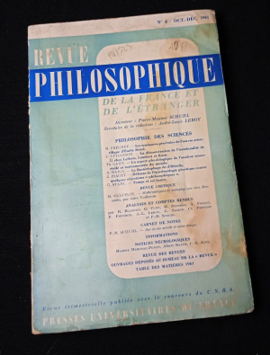 Revue philosophique de la France et de l'étranger, n°4 oct.-déc. 1961, 984