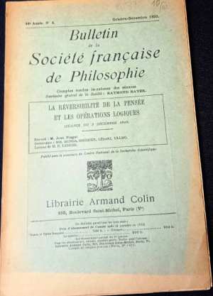 Bulletin de la Société française de Philosophie, 44e année, n°4
