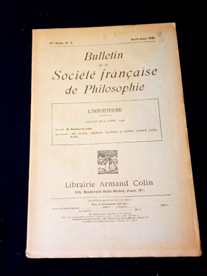 Bulletin de la Société française de Philosophie, 41e année, n°2