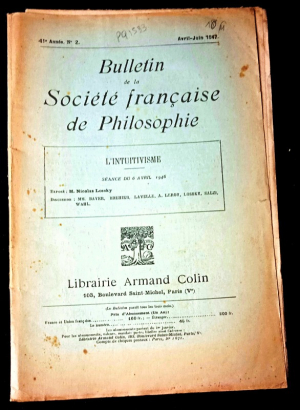 Bulletin de la Société française de Philosophie, 41e année, n°2
