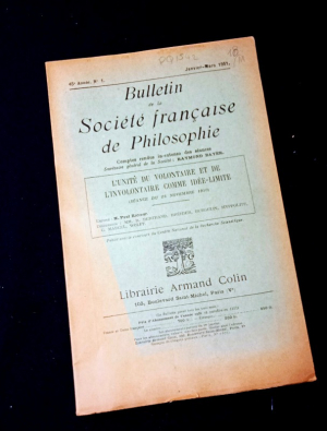 Bulletin de la Société française de Philosophie, 45e année, n°1