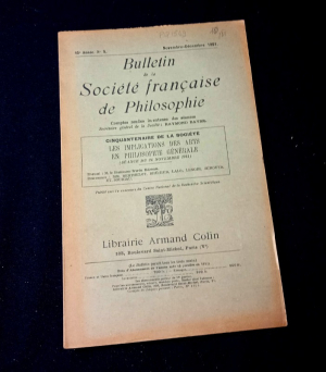 Bulletin de la Société française de Philosophie, 45e année, n°5