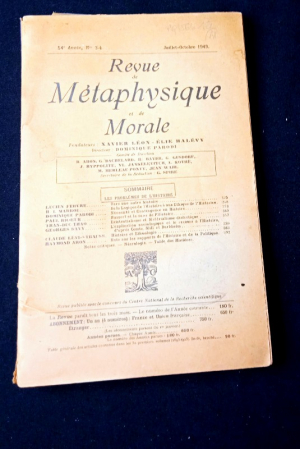 Revue de Métaphysique et de Morale, 54e année, n°3-4, juillet-octobre 1949