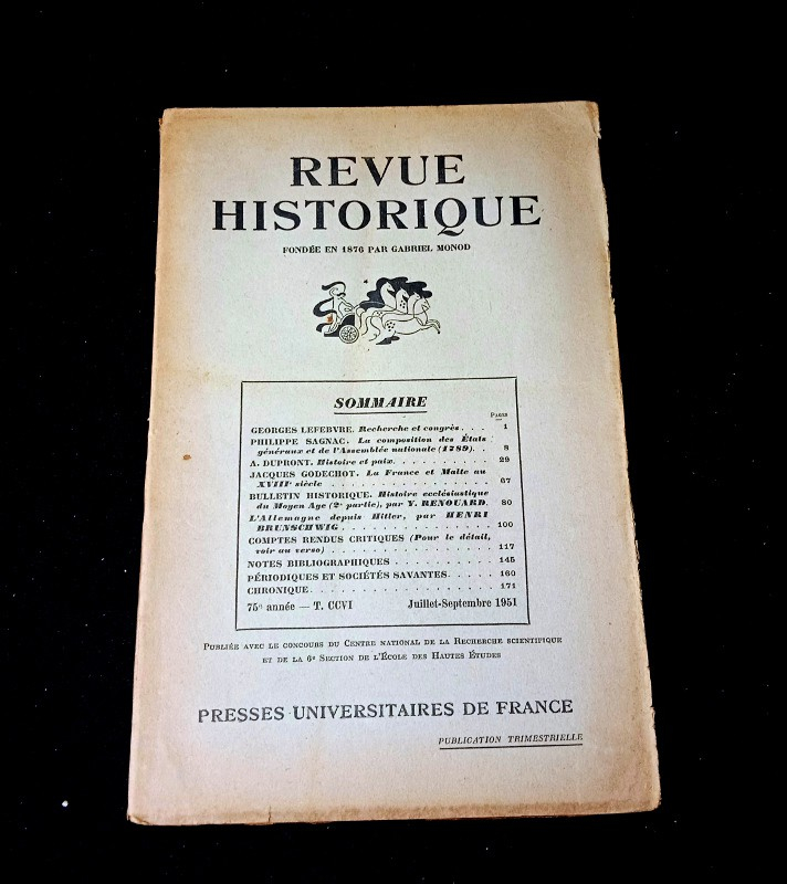 Revue historique, n°419, fasc. I juillet-septembre 1951
