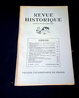 Revue historique, n°409, fasc. II octobre-décembre 1948