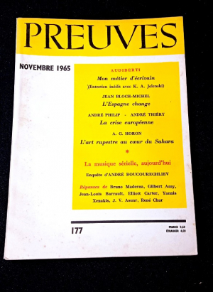 Preuves. n°177. Novembre 1965