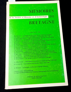 Mémoires de la Société d'Histoire et d'Archéologie de Bretagne, tome LXIX