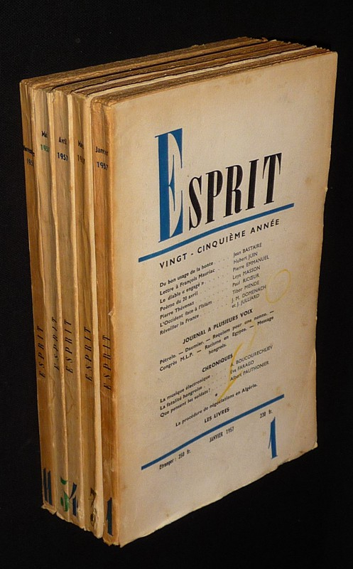 Esprit (5 numéros de 1957)
