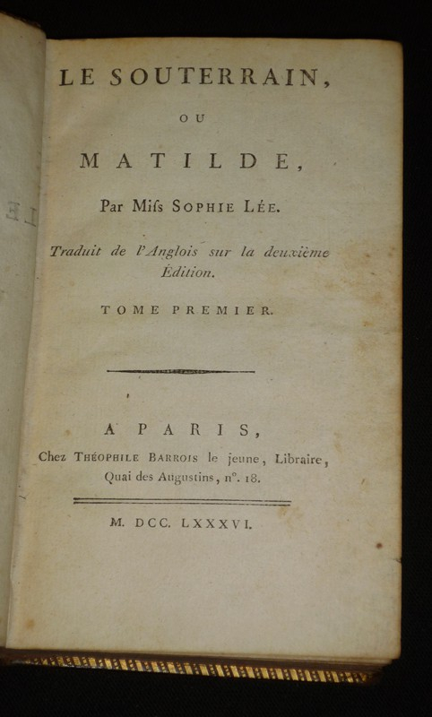 Le Souterrain, ou Mathilde (3 volumes)