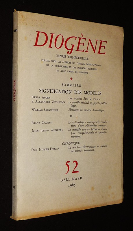 Diogène (n°52, octobre-décembre 1965) : Signification des modèles