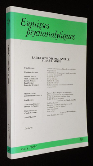 Esquisses psychanalytiques (n°20, mars 1994) : La Névrose obsessionnelle et sa clinique
