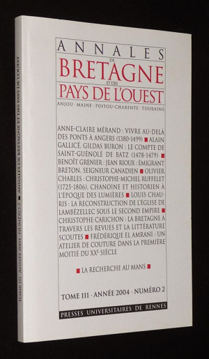 Annales de Bretagne et des Pays de l'Ouest (année 2004, Tome 111, n°2)