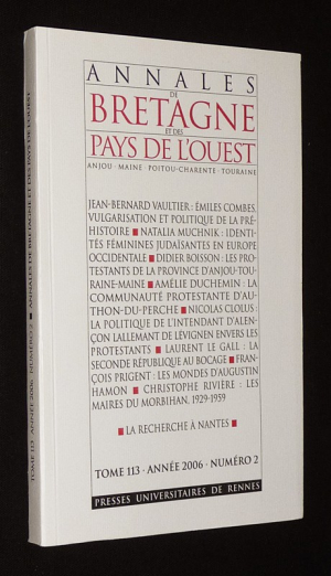 Annales de Bretagne et des Pays de l'Ouest (année 2006, Tome 113, n°2)