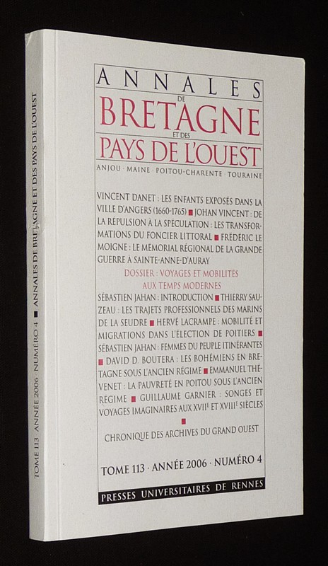 Annales de Bretagne et des Pays de l'Ouest (année 2006, Tome 113, n°4)