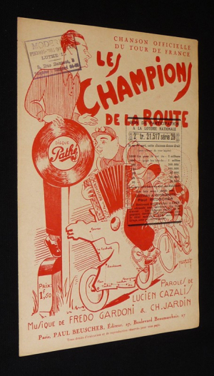 Les Champions de la route - Chanson officielle du Tour de France - Cazalis, Jardin & Gardoni (partition chant)