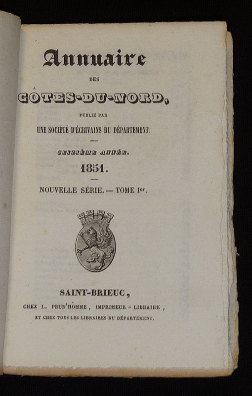Annuaire des Côtes-du-Nord 1851