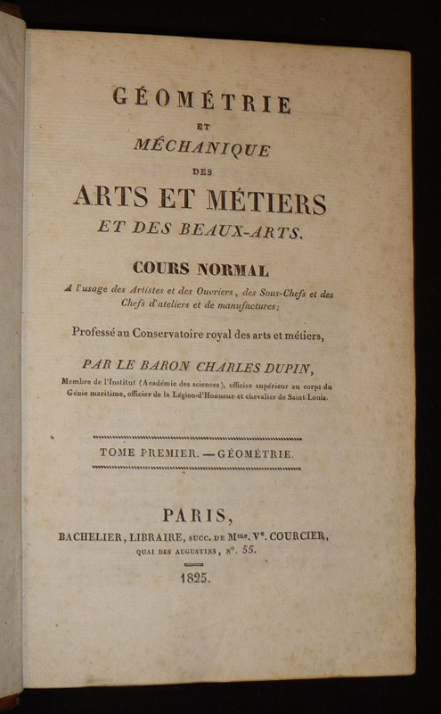 Géométrie et méchanique des arts et métiers et des Beaux-Arts (3 volumes)