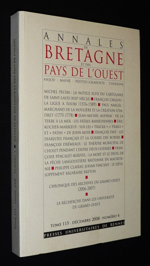 Annales de Bretagne et des Pays de l'Ouest (septembre 2008, Tome 115, n°4)