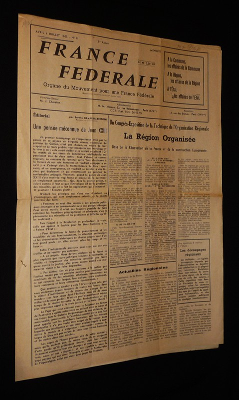 France fédérale (n°8, avril à juillet 1963)
