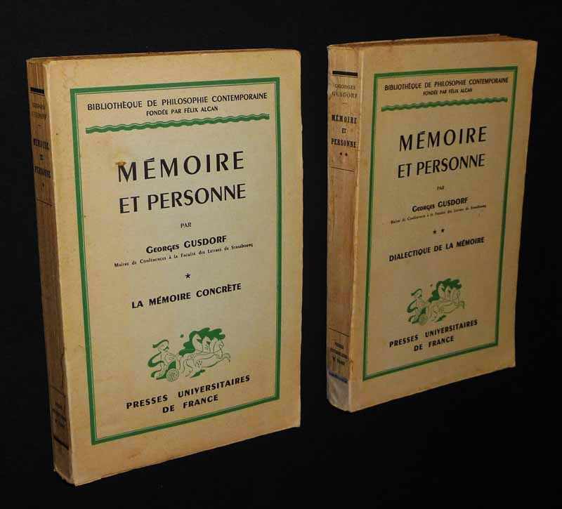 Mémoire et personne (2 volumes)
