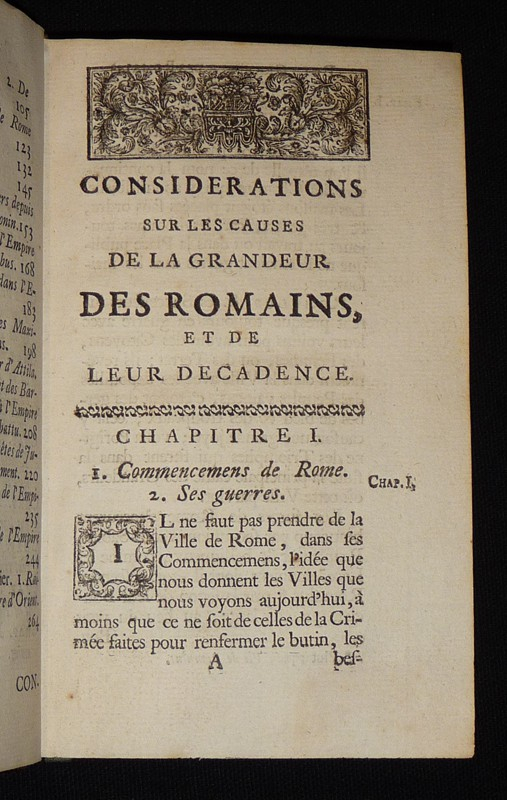 Considérations sur les causes de la grandeur des Romains et de leur décadence