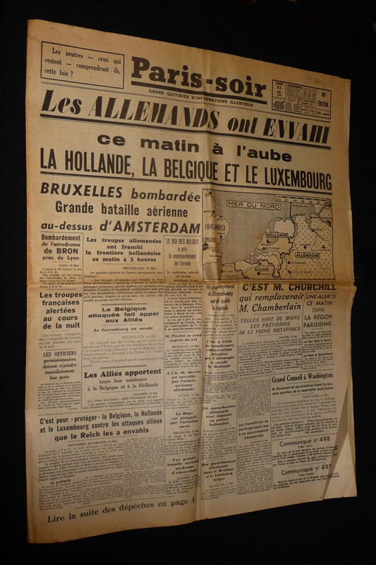 Paris-soir (n°6080, samedi 11 mais 1940) : Les Allemands ont envahi