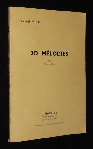 20 mélodies pour piano et chant, Vol. 1 : Mezzo