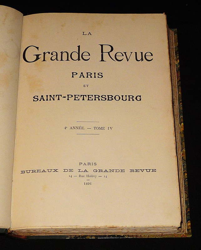 La Grande Revue Paris et Saint-Petersbourg (4e année, Tome 4 - 3e trimestre 1891)