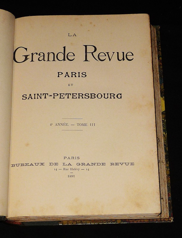 La Grande Revue Paris et Saint-Petersbourg (4e année, Tome 3 - 2e trimestre 1891)
