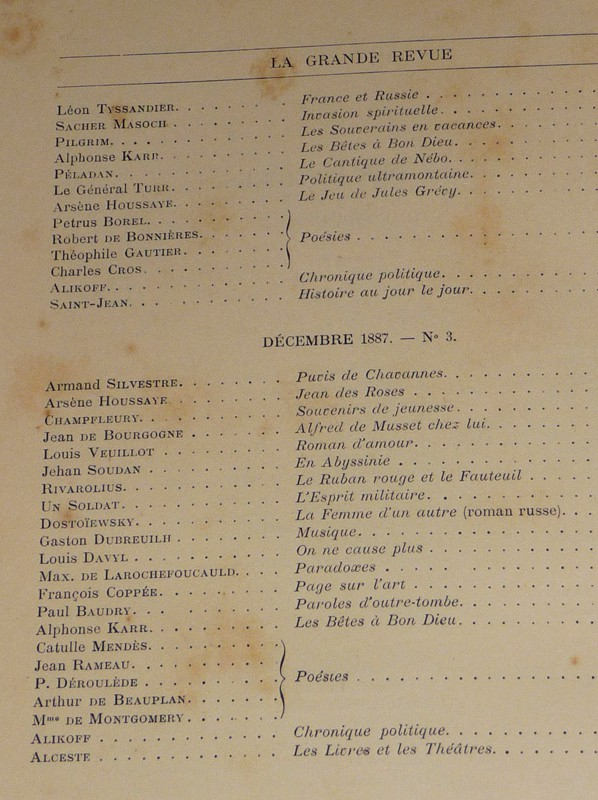 La Grande Revue Paris et Saint-Petersbourg (1e année, Tome 1 - octobre-décembre 1887)