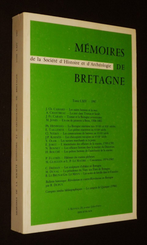 Mémoires de la société d'histoire et d'archéologie de Bretagne, Tome LXIV - 1987