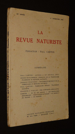 La Revue Naturiste (21e année, 1er trimestre 1950)