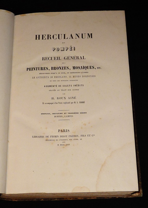 Herculanum et Pompéi (Tome 7) Recueil général des peintures, bronzes, mosaïques,  etc. découverts jusqu'à ce jour, et reproduits d'après Le Antichita di Ercolano, il Museo Borbonico et tous les ouvrages analogues