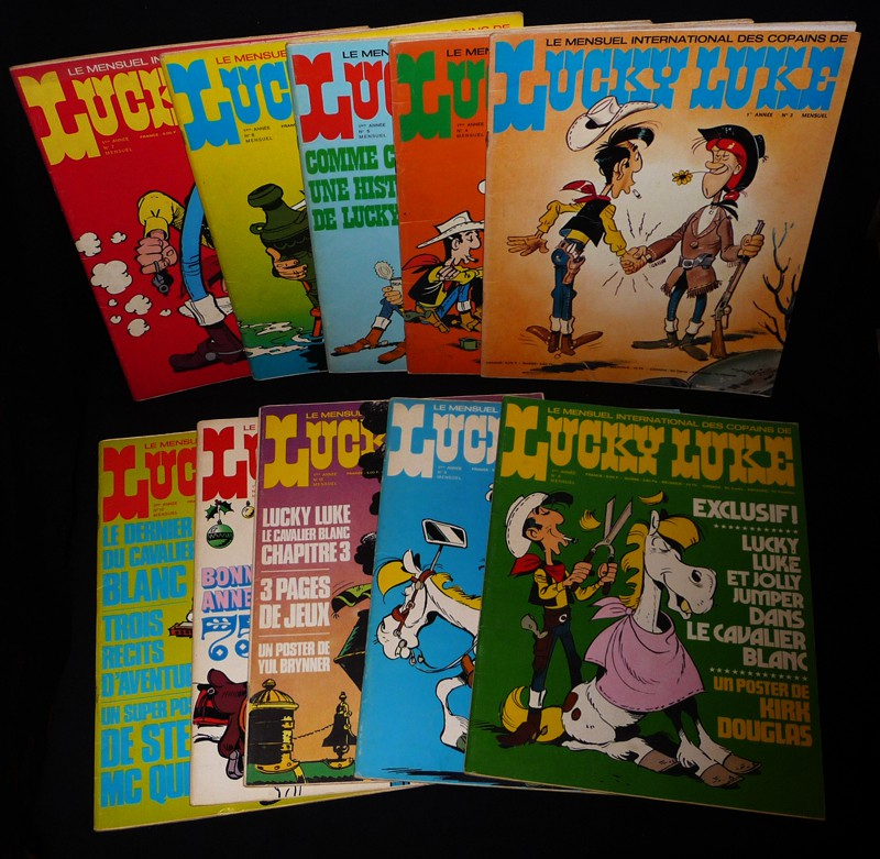 Lot de 11 numéros de Lucky Luke, le mensuel international des jeunes (n°1 + 3 à 12)