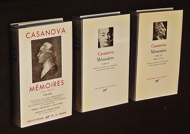 Mémoires de Casanova, Tomes 1 à 3 (Bibliothèque de la Pléiade)