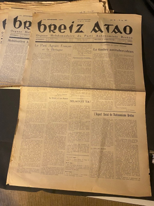 Breiz Atao Organe hébdomadaire du Parti Autonomiste Breton 1929 46  numéros du n° 33 au n° 81