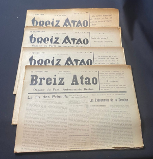 Breiz Atao Organe hébdomadaire du Parti Autonomiste Breton 1931, 7  numéros du n° 135 au n°141