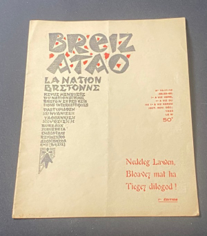Breiz Atao la nation Bretonne revue mensuelle du nationalisme breton et des relations interceltiques 1923 : numéro 50